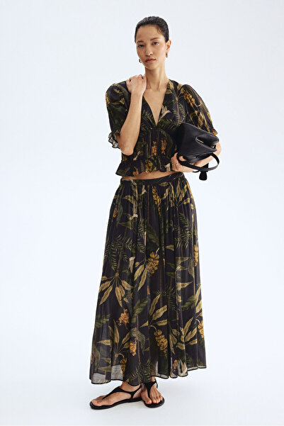 H&M Viskoz Karışımlı ve Bol Kesimli Etek