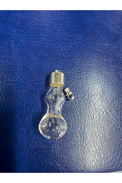 zerzembe Mini Cam Şişe Kolye Ucu Metal Kapaklı Boş Mini Dilek Şişesi Kolye Uc...