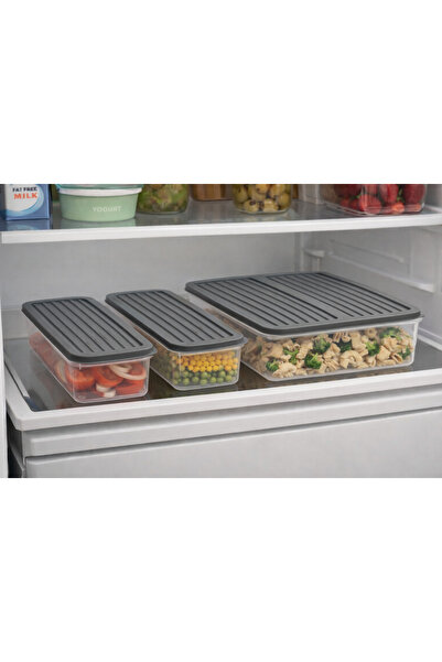 Pazar Kapısı 3-Piece Modular Refrigerator Storage Container Set Organizer Box