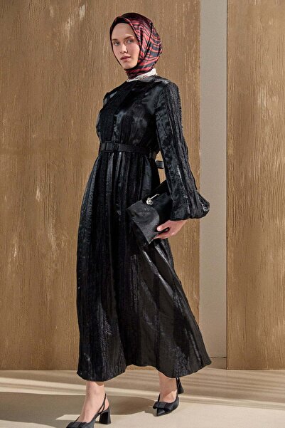 Setrms Dantel Motifli Jakarlı Elbise