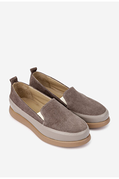 Dasha Women's taupe Leather loafers