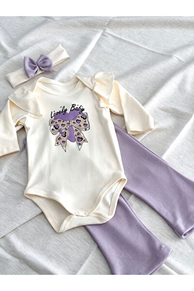 Zuff Baby Baby Girl Lilac Spanish Style Bandana Double Set 6-48 Months