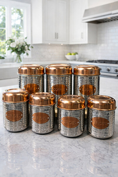 İnterlife 7 Piece Stainless Steel Storage Container Kitchen Organizer Set |  ...