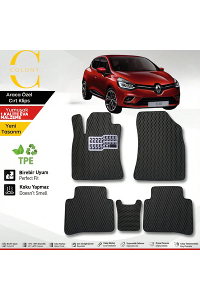 COLONY Renault Clio 4 Hücreli Premium 1.Kalite Eva Paspas Seti Paspas Takımı ...