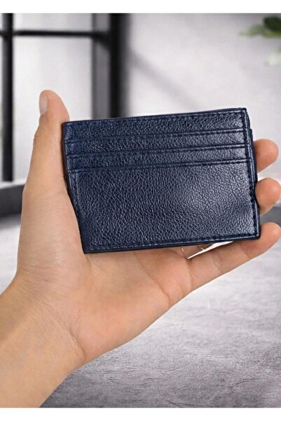 Duke Nickle Мъжки портфейл от тъмно син кожа с тънък дизайн