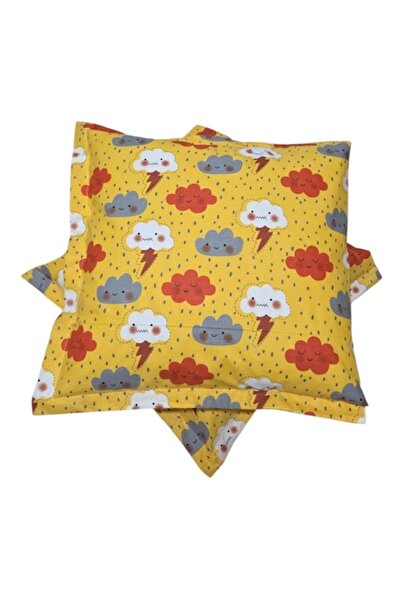 Albatex Home Set of 2 pillowcases, 40x40 cm, M501 Yellow with clouds, 100% ra...
