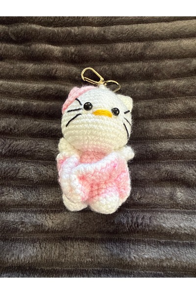 amigurumibaby سلسلة مفاتيح محبوكة على شكل هيلو كيتي أميجورومي