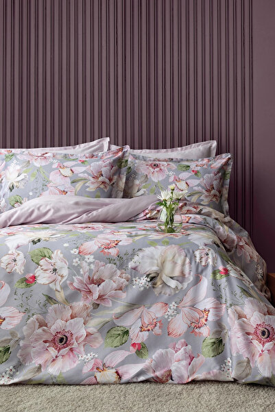 İssimo Home Vanie %60 TENCEL™ Lyocell %40 Pamuk Dijital Saten Çift Kişilik Ne...