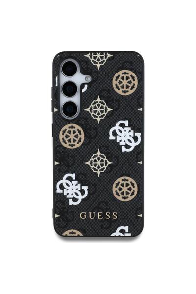 Guess MagSafe Case for Samsung Galaxy S25, Peony Pattern, Black