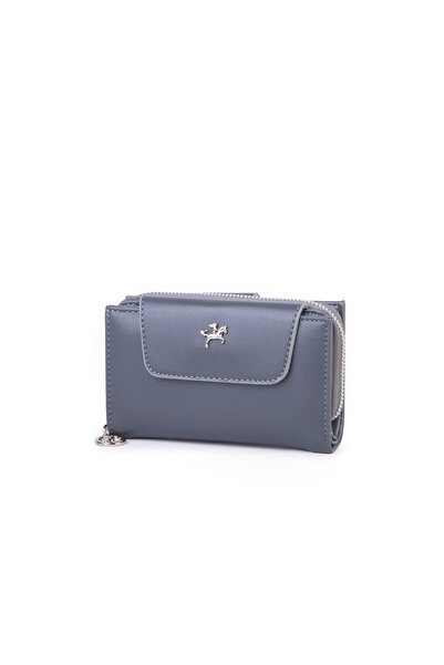 Nas Bag Women's Medium Size Multi-Card Holder and Coin Compartment Gray Dona