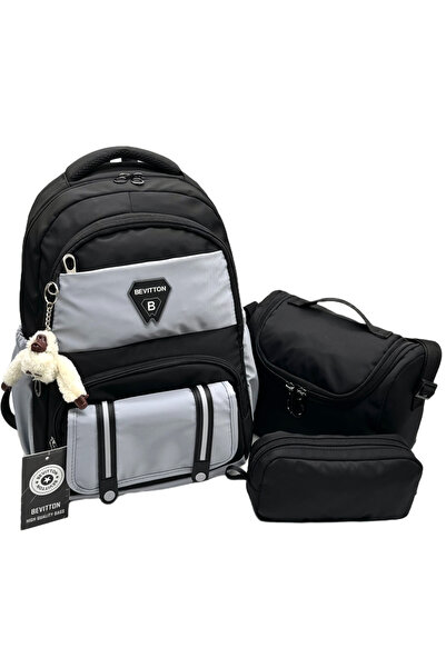 Bevitton Backpack First School Bag Set of 3 Boys' Primary School Bag 8020 Bla...