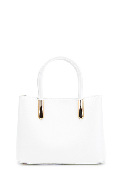 minebag Γυναικεία τσάντα χειρός και ώμου Gloria με χρυσή λεπτομέρεια, λευκή