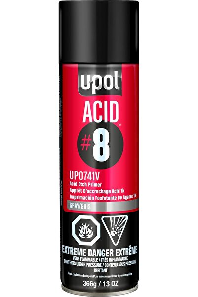 U-POL U‑POL UP0741V Acid #8 Gray Etch Primer Aerosol Spray Can 450 ml