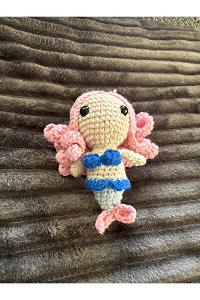 amigurumibaby سلسلة مفاتيح محبوكة على شكل حورية البحر أميجورومي
