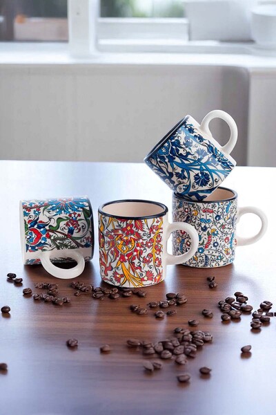 EvaniLife 4’lü Espresso Fincanı Seti – Seramik Kahve Fincanı Türk Kahvesi & E...