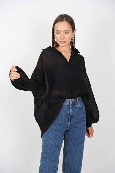ZT MED Flowy comfortable cut black shirt