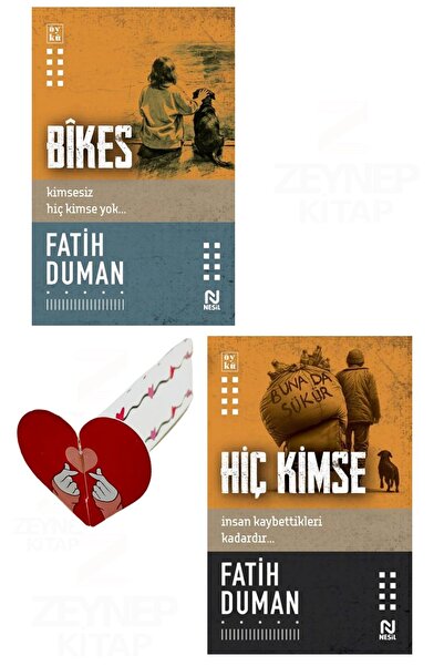 Nesil Yayınları Fatih Duman-Bikes-Hiç Kimse-2'li Set-Özel Tasarım Kalp Ayraç ...