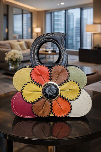 mothers dream Floral Couture Leather Handbag