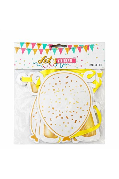 Party Ghirlandă decorativă baloane, alb și auriu, 1.5 m