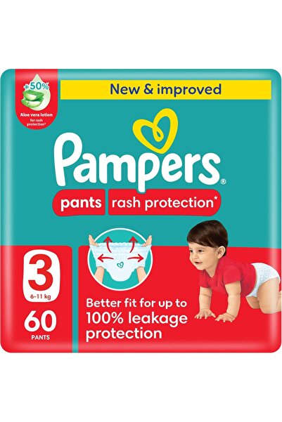 Pampers حماية من الطفح الجلدي، مقاس 3، 6-11 كجم، عبوة كبيرة، 60 حفاضة
