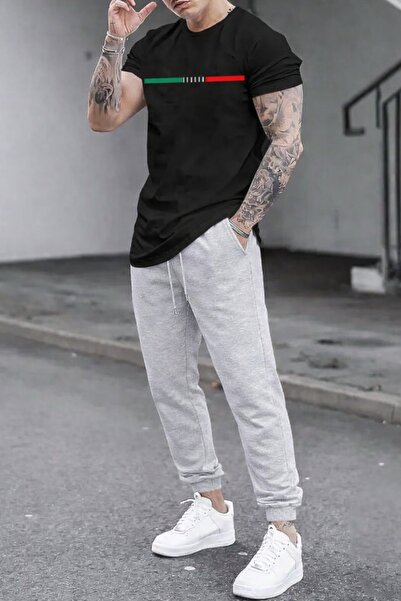 puolikuu Men's Oversize Tracksuit Set - Favorite Italy Printed T-Shirt - Trac...