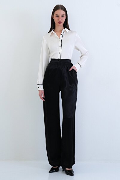 VAGGON Pantaloni cu picioare largi