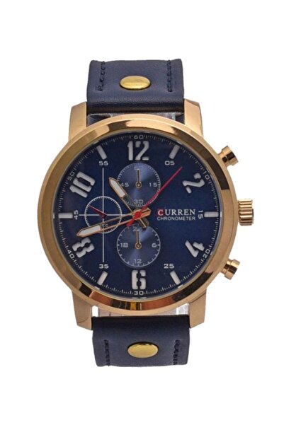 Curren men Leather Chronograph Watch T652-102-80-1 - 40 mm - Blue
