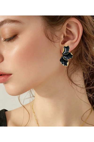 Ervalina Colorful Enamel Half Leaf Earrings