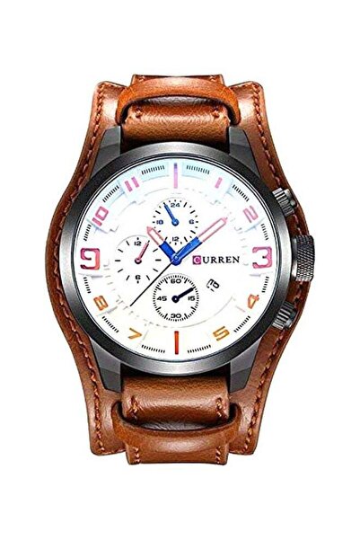 Curren men Water Resistant Analog Watch 8225 - 47 mm - Brown
