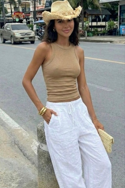 Noi Belis Washable Crop Length Halter Neck Knitted Blouse Ss26Bz0013