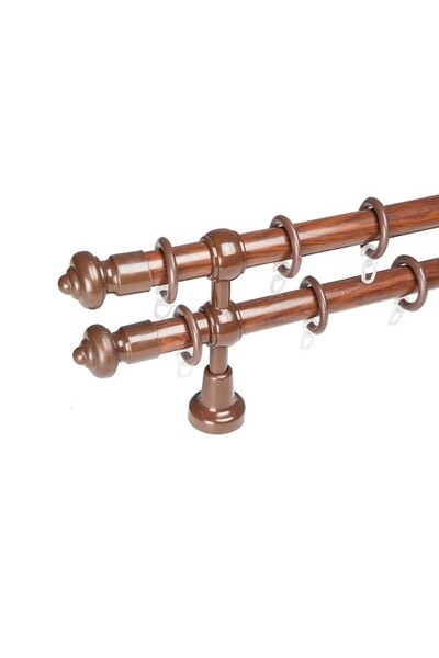 KLEIDECO galerie plastic 28 mm FILIGRANO, dubla, maro-nuc ,320 cm