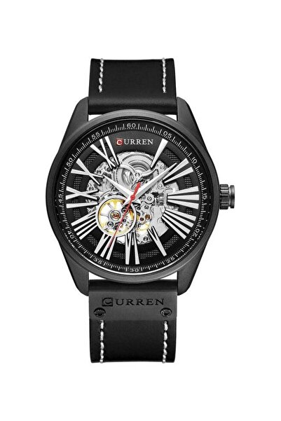 Curren Men's Leather Automatic Self-wind Sports Watch