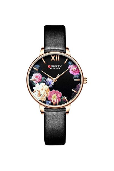 Curren ساعة يد نسائية جلد تناظرية J4275B