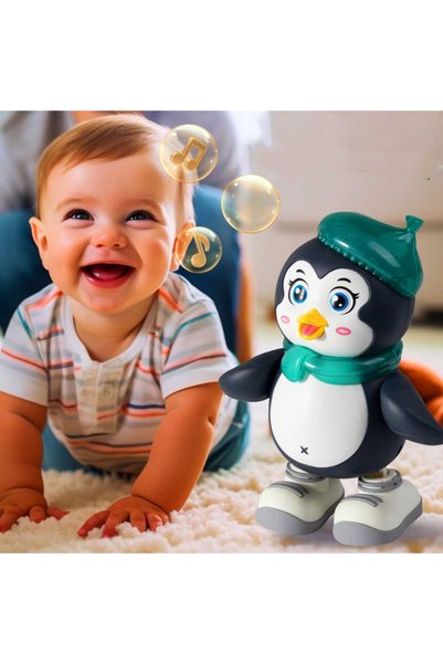 Hobikolik 🐧✨ Dans Eden Penguen – Sesli Işıklı Pilli (3 Yaş+) ✨🐧