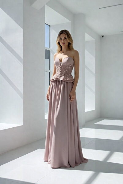 elisavira Baby pink dress with corset detail