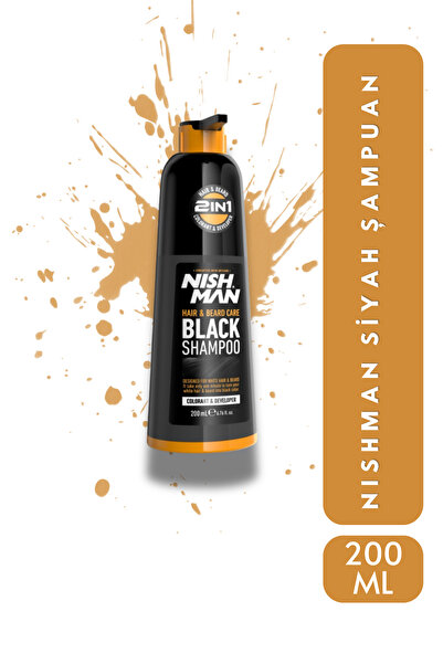 NISHMAN SAÇ VE SAKAL SİYAHLAŞTIRICI ŞAMPUAN KOLAY KULLANIM ETKİLİ SONUÇ (200 ML)