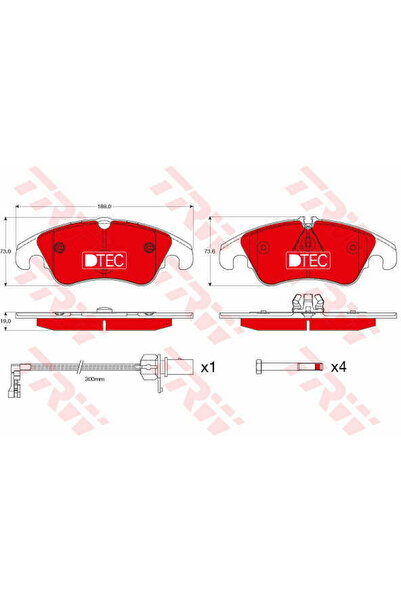 TRW Set plăcuțe de frână, frână cu disc GDB1768DTE