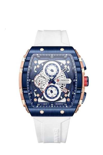 Curren Men's waterproof chronograph watch with silicone strap