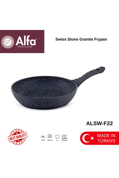 Alfa Swiss Stone Granite 22cm Frypan Non-Stick | Induction | PFOA-Free Health...
