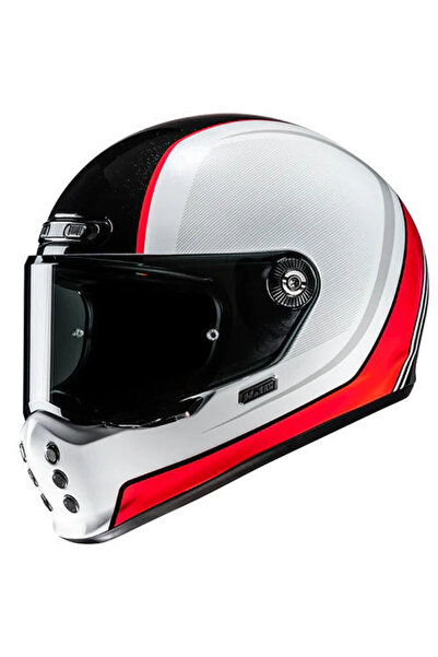HJC V10 Hodu MC1 Kapalı Motosiklet Kaskı Siyah Beyaz Kırmızı