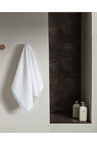 Madame Coco Angelise 100% Cotton Face Towel - White/Blue - 50X70 cm