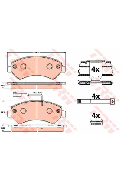 TRW Brake Pad Set, disc brake GDB2072