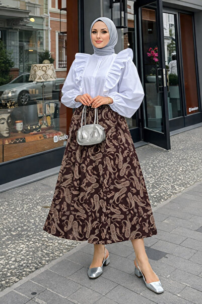 comstar Ženska Sa deznom trend smeđa duga Til hijab suknja