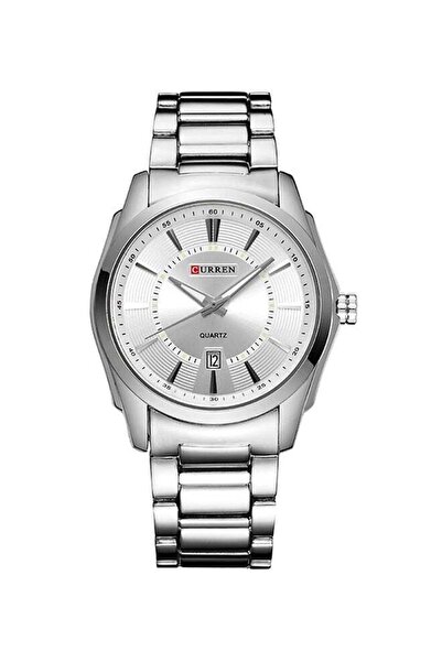 Curren men Water Resistant Stainless Steel Analog Watch 8072 - 43 mm - Silver