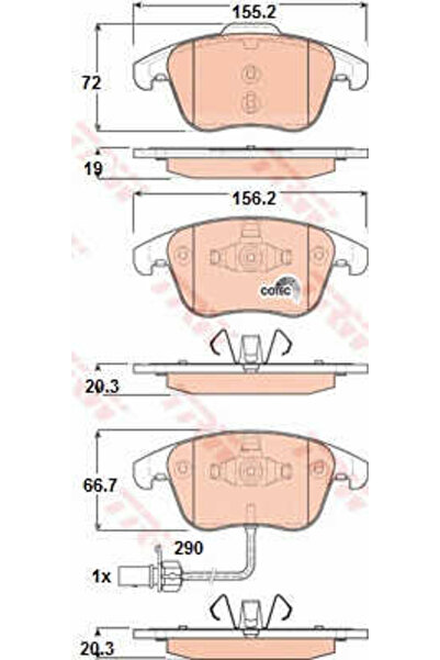 TRW Set plăcuțe de frână, frână cu disc GDB1814