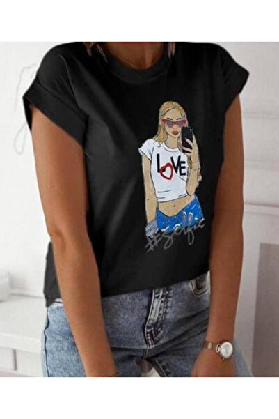 Mad Diva Tricou Negru din Bumbac, Signorina