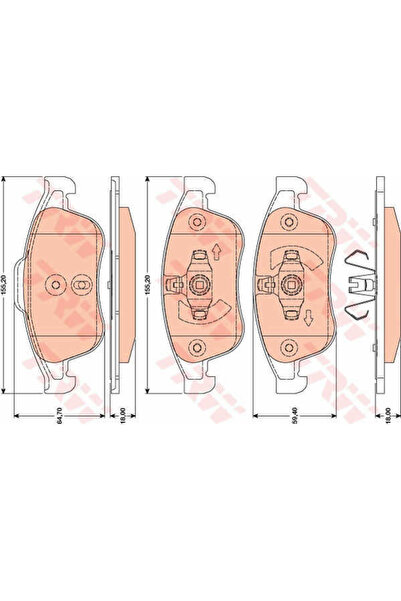 TRW Set plăcuțe de frână, frână cu disc GDB1789