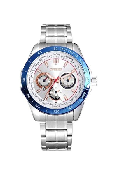 Curren Men's Water Resistant Analog Watch 8150 - 45 mm - Silver