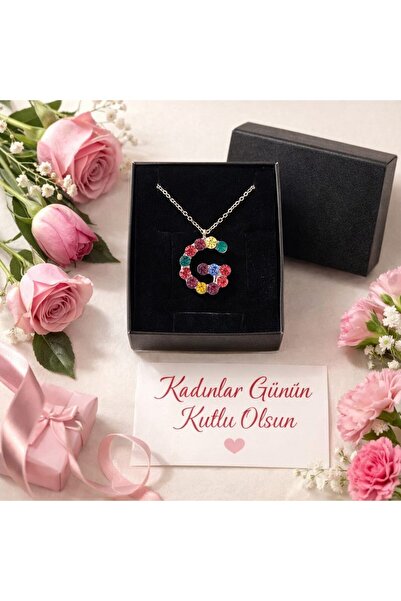 Furtek Aksesuar Colorful Minimal Letter Necklace Steel Chain g Letter Necklac...