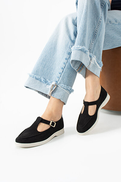 Bayramoğlu Γυναικεία παπούτσια μπαλαρίνας T-Bant, καθημερινά άνετα λινά παπού...